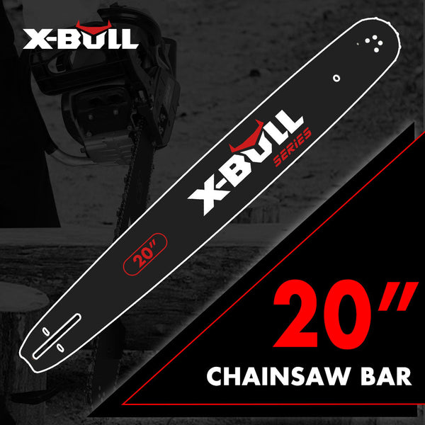 X Bull 20'' Chainsaw Bar And .325 Pitch Gauge 76 Link Universal Chainsaws