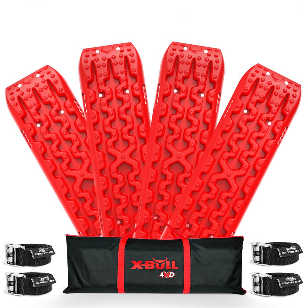 X-Bull Recovery Tracks Gen 3.0 Sand Mud Snow 10T 2 Pairs 4Pc 4Wd 4X4 Red