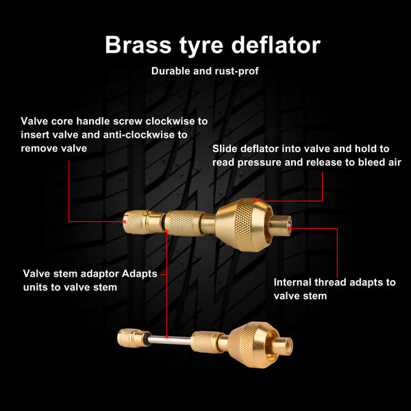 X-Bull Tyre Deflators Tire Automatic 4Wd Pressure Gauge Brass