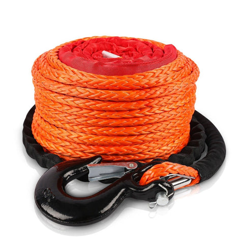 Zesuper Winch Rope 9.5Mm X 30M Dyneema Sk75 Hook Synthetic Car Tow Recovery Cable