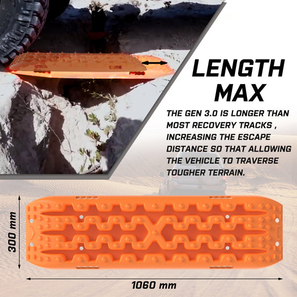 X-Bull Recovery Tracks Sand Kit Carry Bag Mounting Pin Sand/Snow/Mud 10T 4Wd-Orange Gen3.0