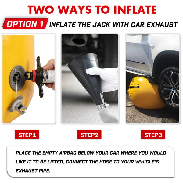 X Bull Exhaust Jack Air Bag With 2Pcs Boards 4Wd 4X4 Gen2.0 Black Recovery Tracks