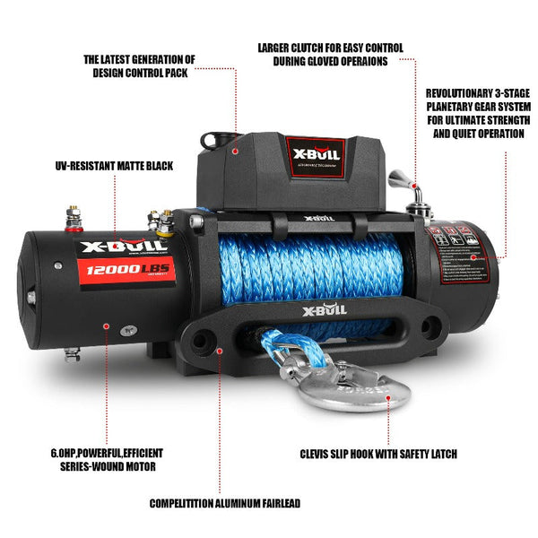 X Bull Electric Winch 12V 12000Lbs Synthetic Rope Wireless Remote Auto Accessory


X Tow Bars & Winches