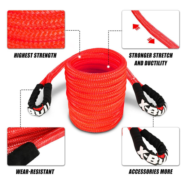 X-Bull Kinetic Rope 22Mm 9M Snatch Strap Recovery Kit Dyneema Tow Winch