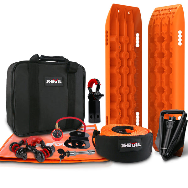 X Bull Winch Recovery Kit Tracks /Snatch Strap Off Road 4Wd Orange Recovery Tracks