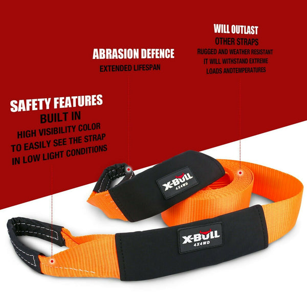 X Bull Winch Recovery Kit Tracks /Snatch Strap Off Road 4Wd Orange Recovery Tracks