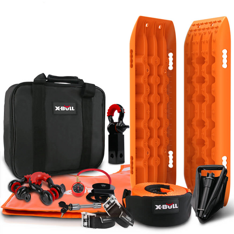 X Bull Winch Recovery Kit Snatch Strap Off Road 4Wd With Tracks Gen 2.0 Boards Orange Tow Bars & Winches