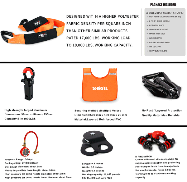 X Bull 4Wd Recovery Kit Snatch Strap / Tracks Gen3.0/ Mounting Pins Recovery Tracks