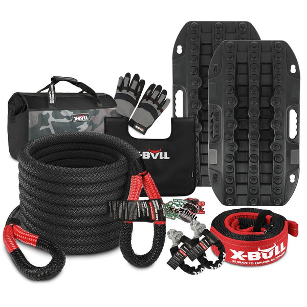 X Bull 4Wd Recovery Kit 15Pcs Winch Track Kinetic Rope Snatch Strap 4X4 Recovery Tracks