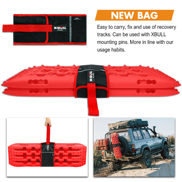 X-Bull 2 Pairs Recovery Tracks Sand Mud Snow 4Wd / 4X4 Atv Offroad Stronger Gen 3.0 Red