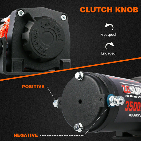 Zesuper 3500Lb Electric Winch 12V Wireless Portable Atv Utv Boat Trailer 4Wd Tow Bars & Winches