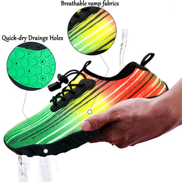 Water Shoes For Men And Women Soft Breathable Slip-On Aqua Socks Swim Beach Pool Surf Yoga (Green Size Us 7)