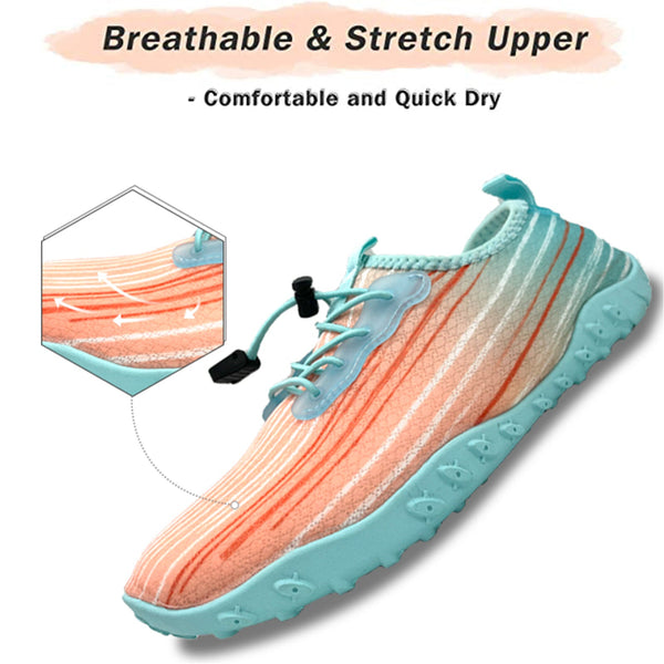 Water Shoes For Men And Women Soft Breathable Slip-On Aqua Socks Swim Beach Pool Surf Yoga (Orange Size Us 6.5)