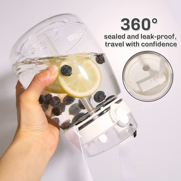 Clear Large Water Bottle Jug With Shoulder Strap White Water Bottles & Vacuum Flasks