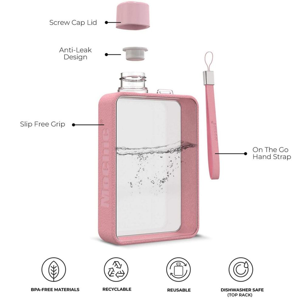 A5 Flat Water Bottle For Warm Drink ( Pink )