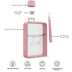 A5 Flat Water Bottle For Warm Drink ( Pink )
