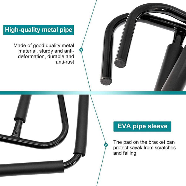 2Pcs Kayak Wall Rack Carrier Canoe Paddle Surfboard Holder Mount Shelf Kayak Storage Racks