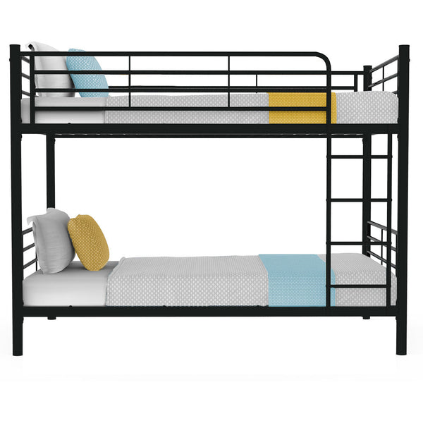 Kingston Slumber 2In1 Single Metal Bunk Bed Frame With Modular Design Dark Matte Grey King Single Bed Frames