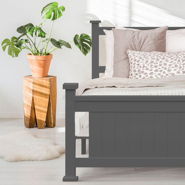 Slumber Single Wooden Timber Bed Frame, Grey