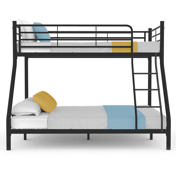Kingston Slumber Metal Single Over Double Bunk Bed Frame Dark Matte Grey Single Bed Frames