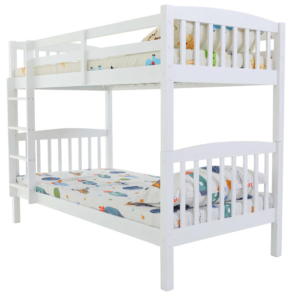 Kingston Slumber Kids Bunk Bed Frame With Modular Design That Can Convert To 2 Single White Single Bed Frames