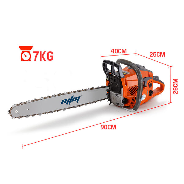 Mtm Chainsaw Petrol Commercial 20 Bar E-Start Tree Pruning Saw Hp
