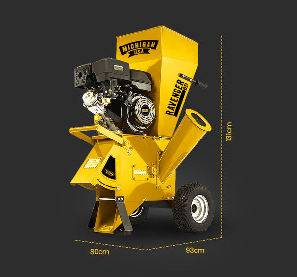 Michigan 15Hp Petrol Wood Chipper Garden Mulcher Shredder 420Cc Commercial Series Chippers Shredders Mulchers