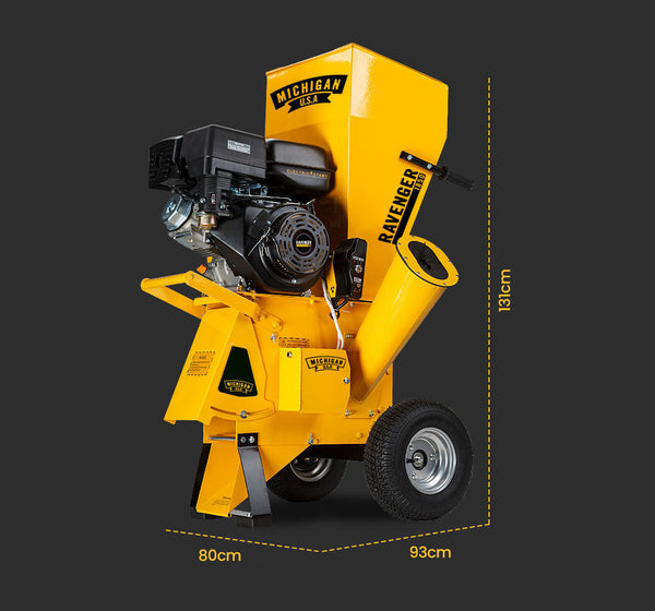 Michigan 18Hp Petrol Wood Chipper Commercial 420Cc Shredder Mulcher Garden Tree Grinder Chippers Shredders Mulchers