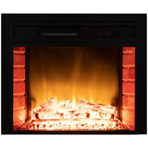 Carson 65Cm Electric Fireplace Heater Wall Mounted 1800W Stove With Log Flame Effect