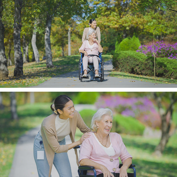 Equipmed Wheelchair 24 Inch Folding Lightweight Chair136kg Capacity Mobility. Blue Wheelchairs
