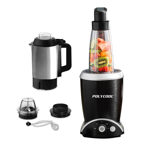 Polycool 1000W 5In1 Vacuum Blender, 700Ml Capacity, With Heating Jug And Grinder Cup