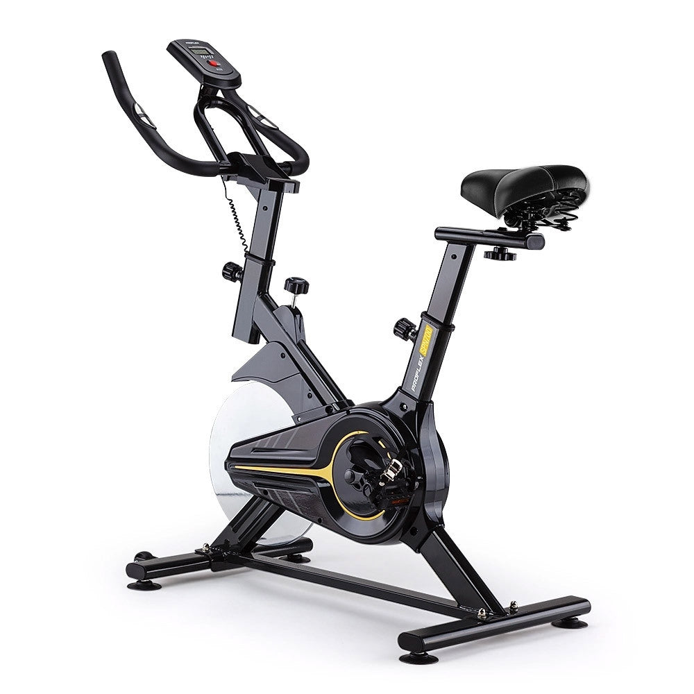 Proflex Commercial Spin Bike Flywheel Exercise Fitness Home Gym Yellow Exercise Bikes