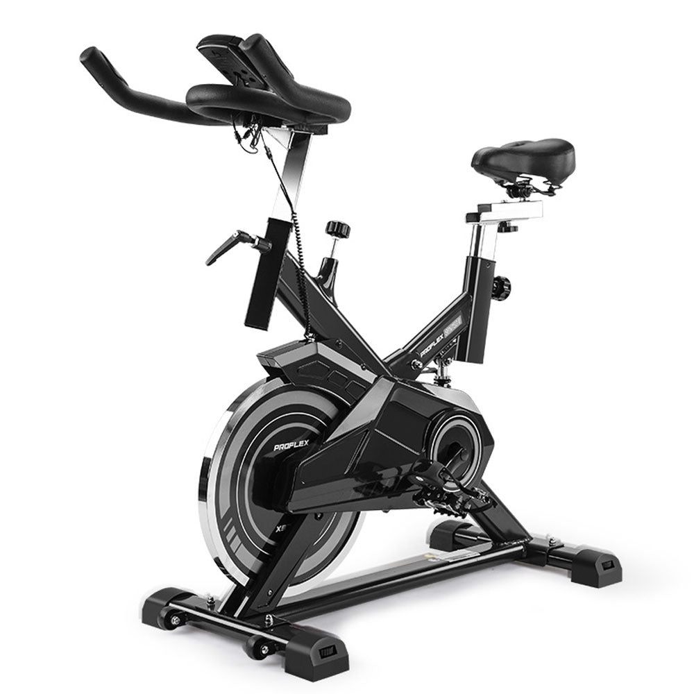Proflex Spin Bike Flywheel Commercial Gym Exercise Home Workout Grey Exercise Bikes