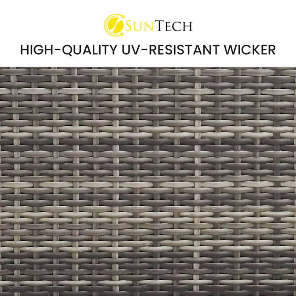 Rattan 1 Seater Outdoor Modular Wicker Lounge Furniture Grey Ottomans Footstools & Poufs