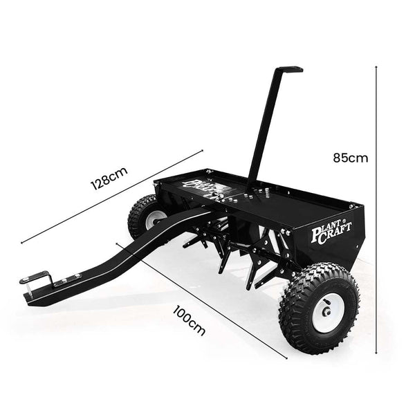 Plantcraft Tow Behind Plug Lawn Aerator 1M (40") Wide Universal Hitch For Ride On Mower Garden Tractor Lawn Mower Accessories