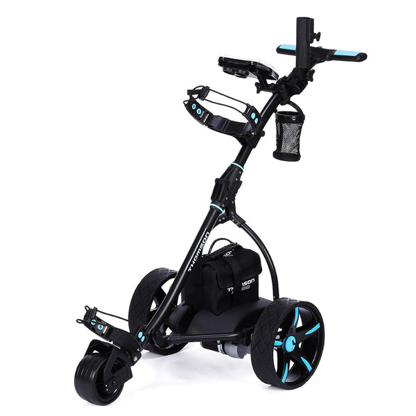 Thomson Golf Buggy Electric Trolley Automatic Motorised Foldable Cart Led Black Golf Carts