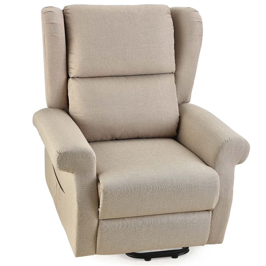 Fortia Electric Recliner Lift Heat Chair Elderly Massage Therapy Aged Care Beige Sofas Armchairs & Couches
