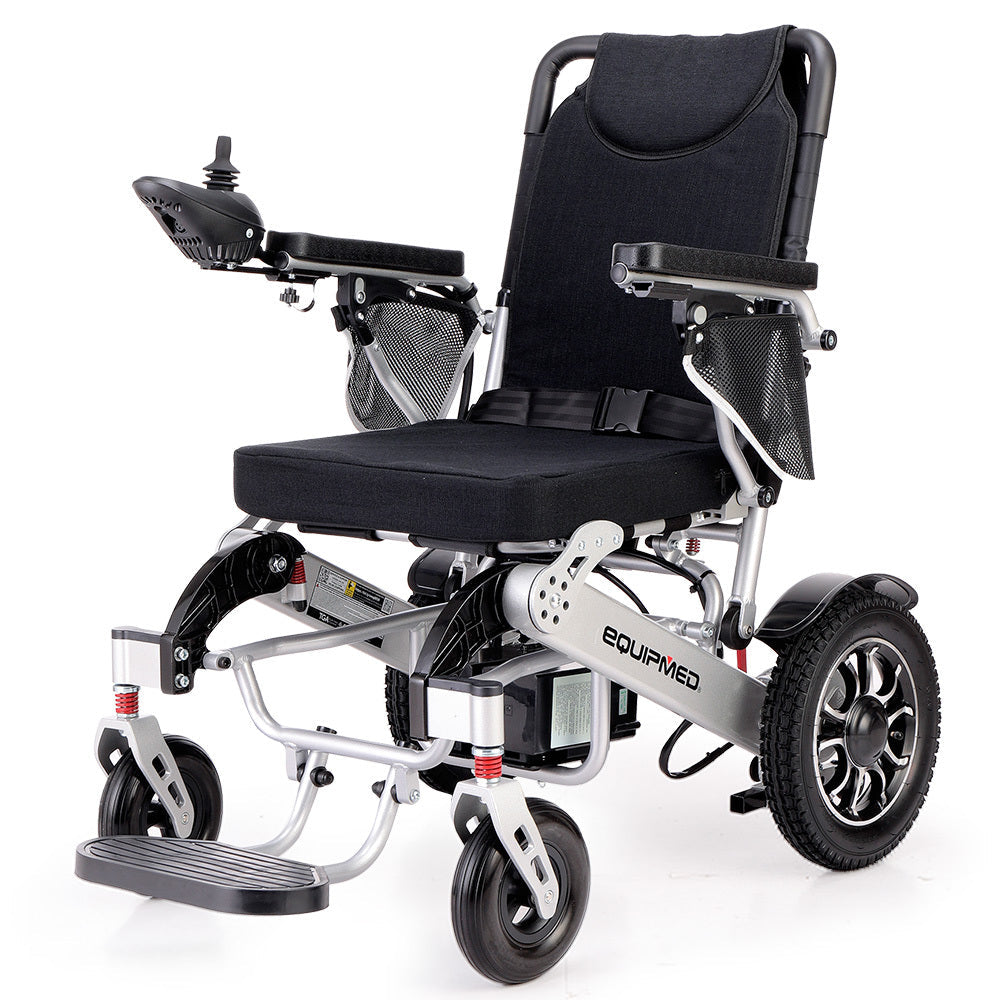Equipmed Electric Folding Wheelchair Motorised 2X250w Long Range Power Mobility Scooter Lightweight Wheelchairs
