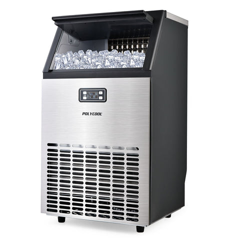 Polycool Ice Cube Maker 45-65Kg Commercial Machine Stainless Steel Automatic With Lcd Screen