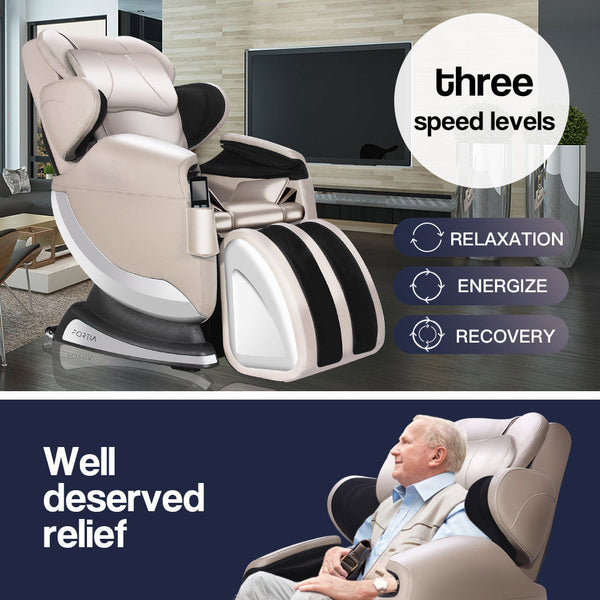 Fortia Electric Massage Chair Full Body Reclining Gravity Shiatsu Recliner Back Kneading