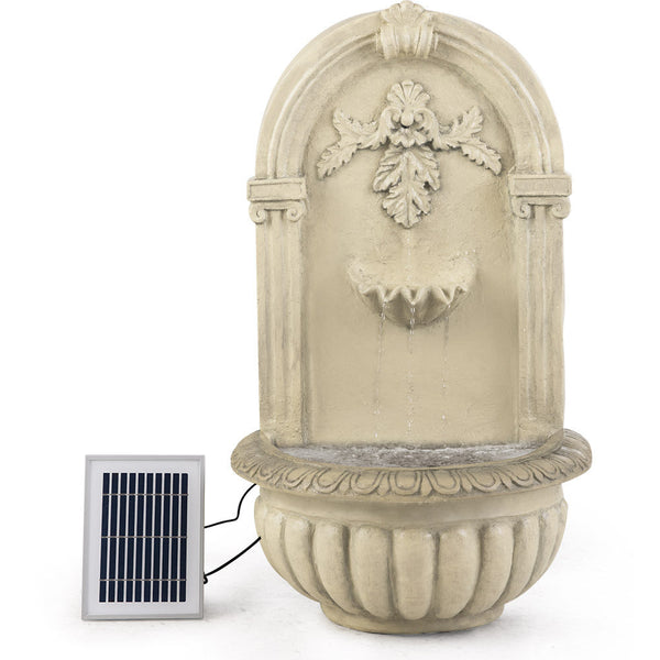 Protege Solar Fountain Water Feature Pump Outdoor Wall Mount Classic With Led Lights Outdoor Fountains