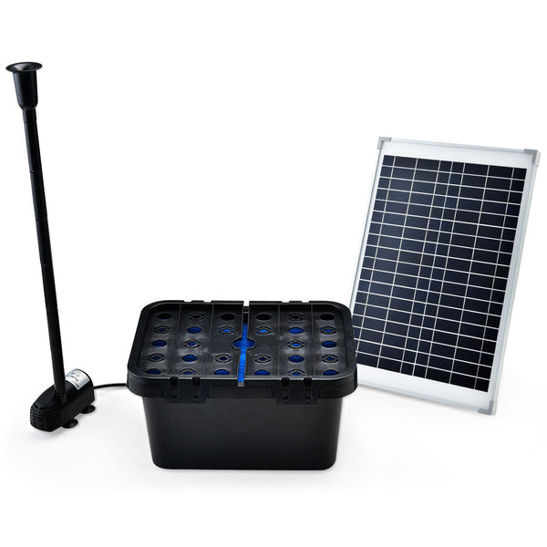 Protege 10W Solar Powered Water Fountain Pump Pond Kit With Eco Filter Box Outdoor Fountains