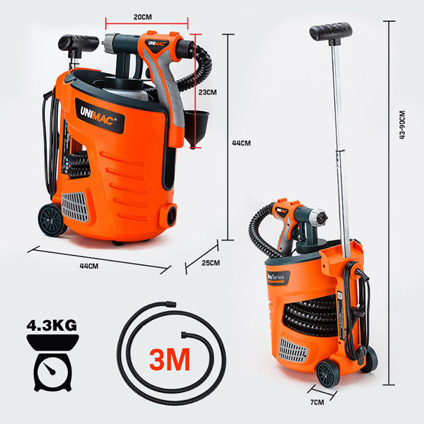 Unimac 740W Hvlp Electric Paint Sprayer Gun Diy Station Tool Paint Sprayers