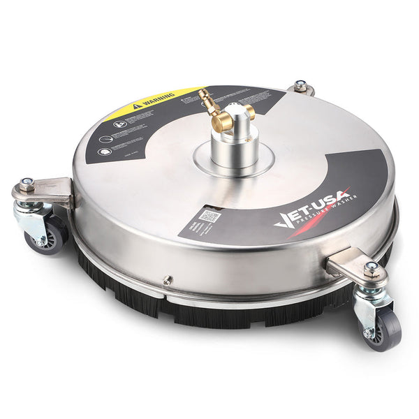 Jet Usa 15" Stainless Steel Pressure Washer Surface Cleaner 1/4" Fitting For Concrete Driveway Patio Floor Pressure Washer Parts