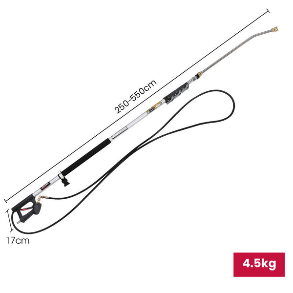 Pressure Washer Accessories Jet Usa 4000Psi 5.5M Long Telescopic Universal Pressure Washer Cleaner Pole Wand Extension Lance