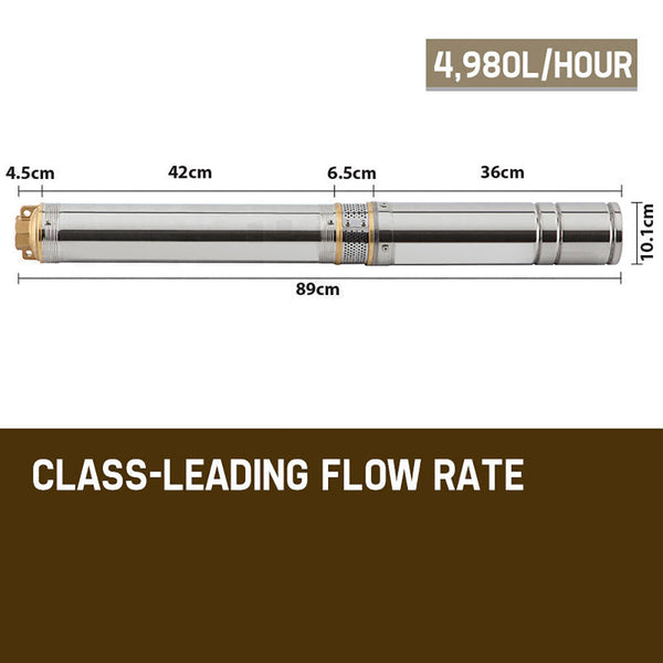 Protege 1Hp Submersible Bore Water Pump Deep Well Irrigation Stainless Steel 240V Water Pumps & Pressure Tanks