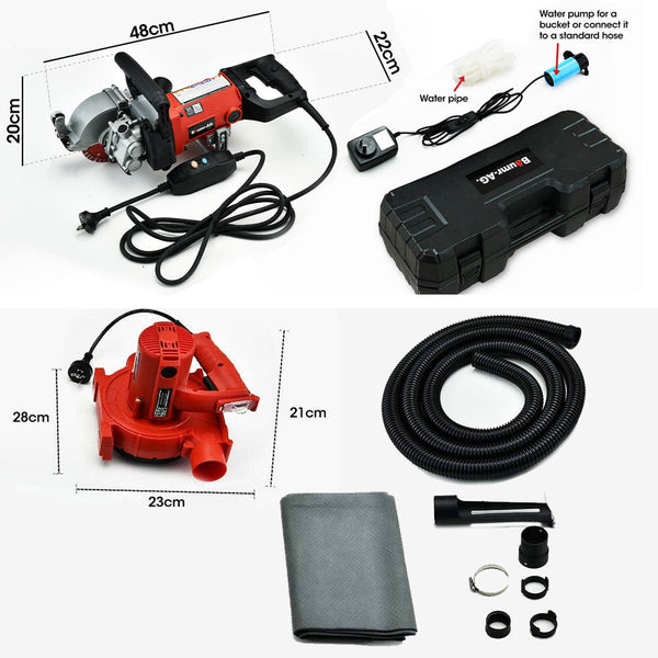 Baumr Ag Baumr Ag Wall Chaser And Vacuum Combo Dust Collector Concrete Chasing Machine Air Filtration Systems