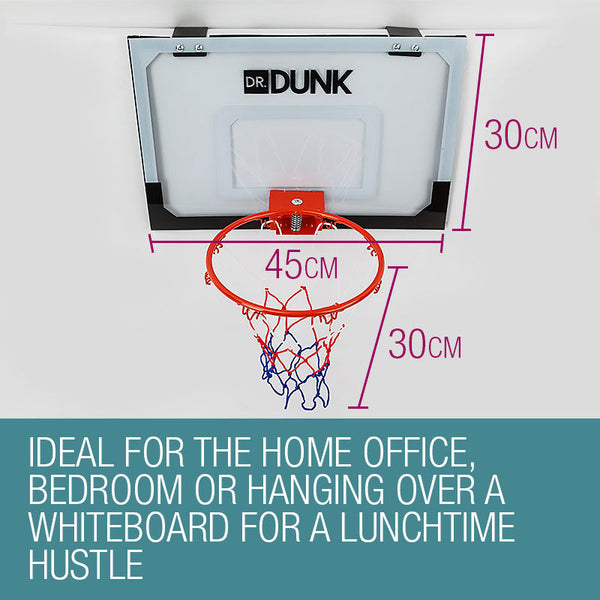 Dr. Dunk Dr.Dunk Indoor Mini Basketball Hoop Ring Backboard Kit Door Mounted Kid Set Basketball Backboards