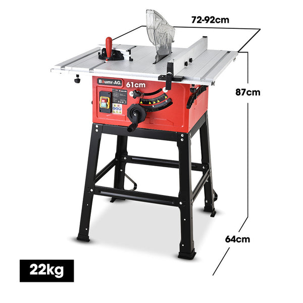 Baumr Ag Baumr Ag 2000W 254Mm Corded Table Saw With Stand Extendable Laser Guide Table Saws