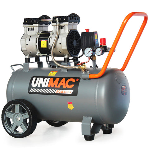 Unimac 40L 2.0Hp Silent Oil-Free Electric Air Compressor, Portable, Twin Nitto Outlets